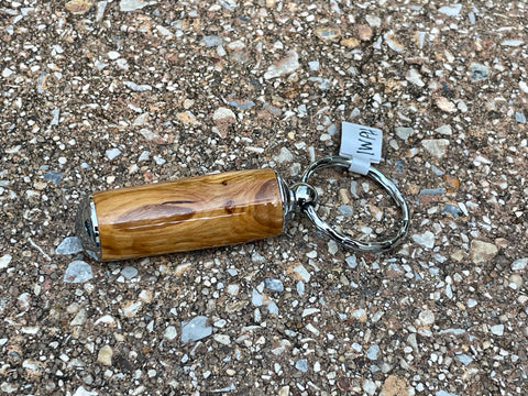 Secret Pill Holder Keychain Olive Wood
