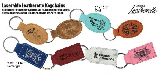 Leatherette Engravable keychain