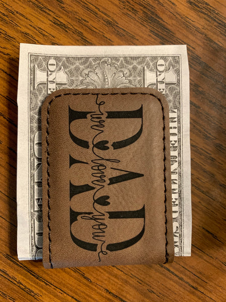 Leatherette Engravable money clip