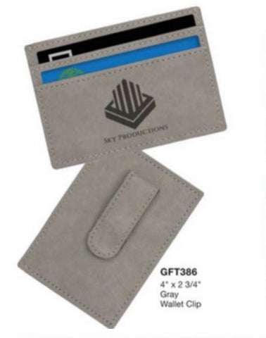 Leatherette Engravable wallet clip